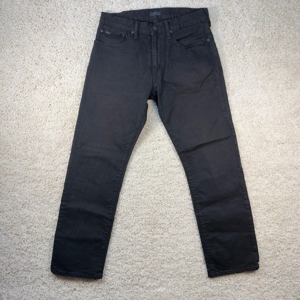 Polo Ralph Lauren Jeans Mens 32 Black The Classic Fit Straight Stretch Denim